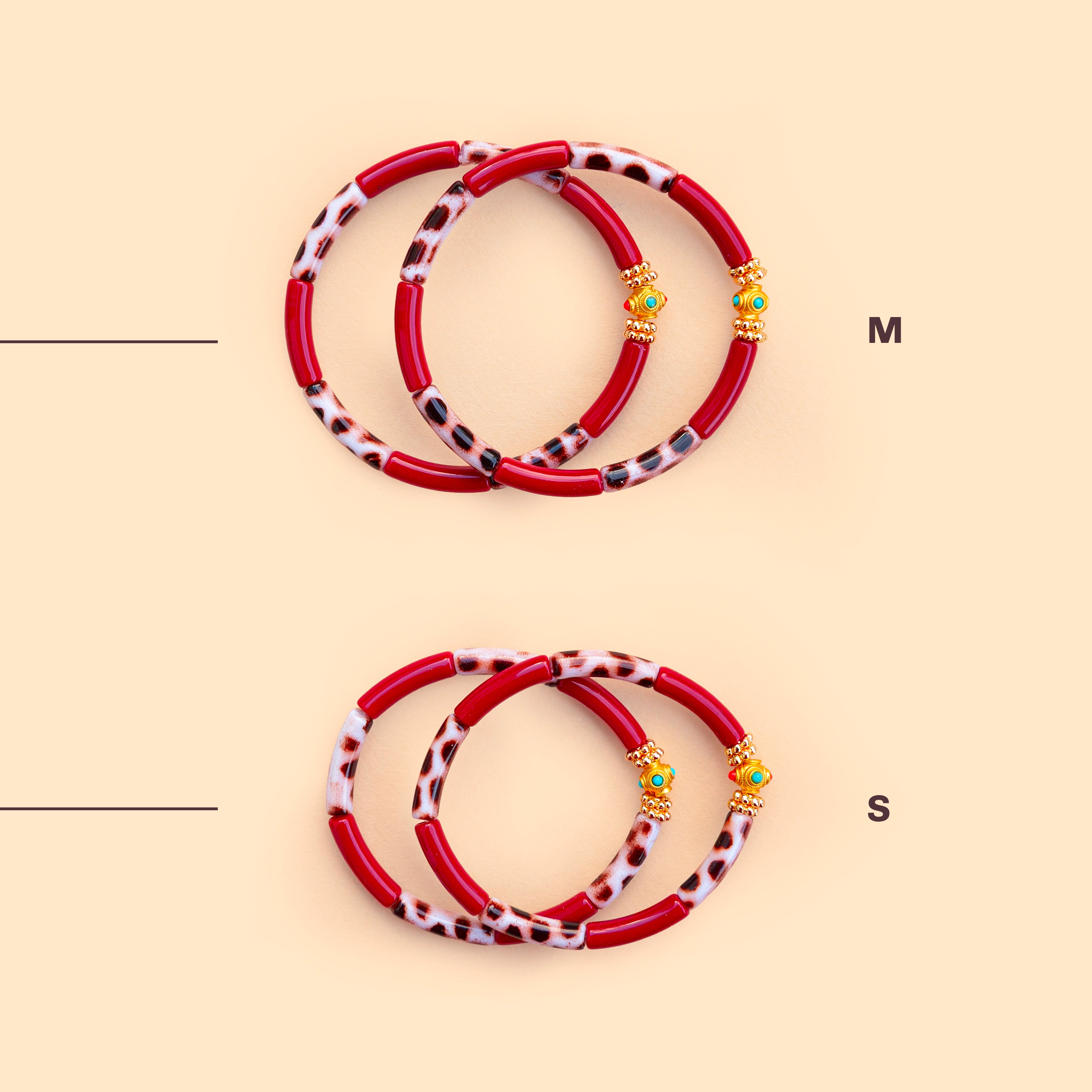 Bracelets Mini Léo - Mix Bordeaux