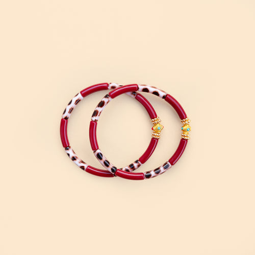 Bracelets Mini Léo - Mix Bordeaux