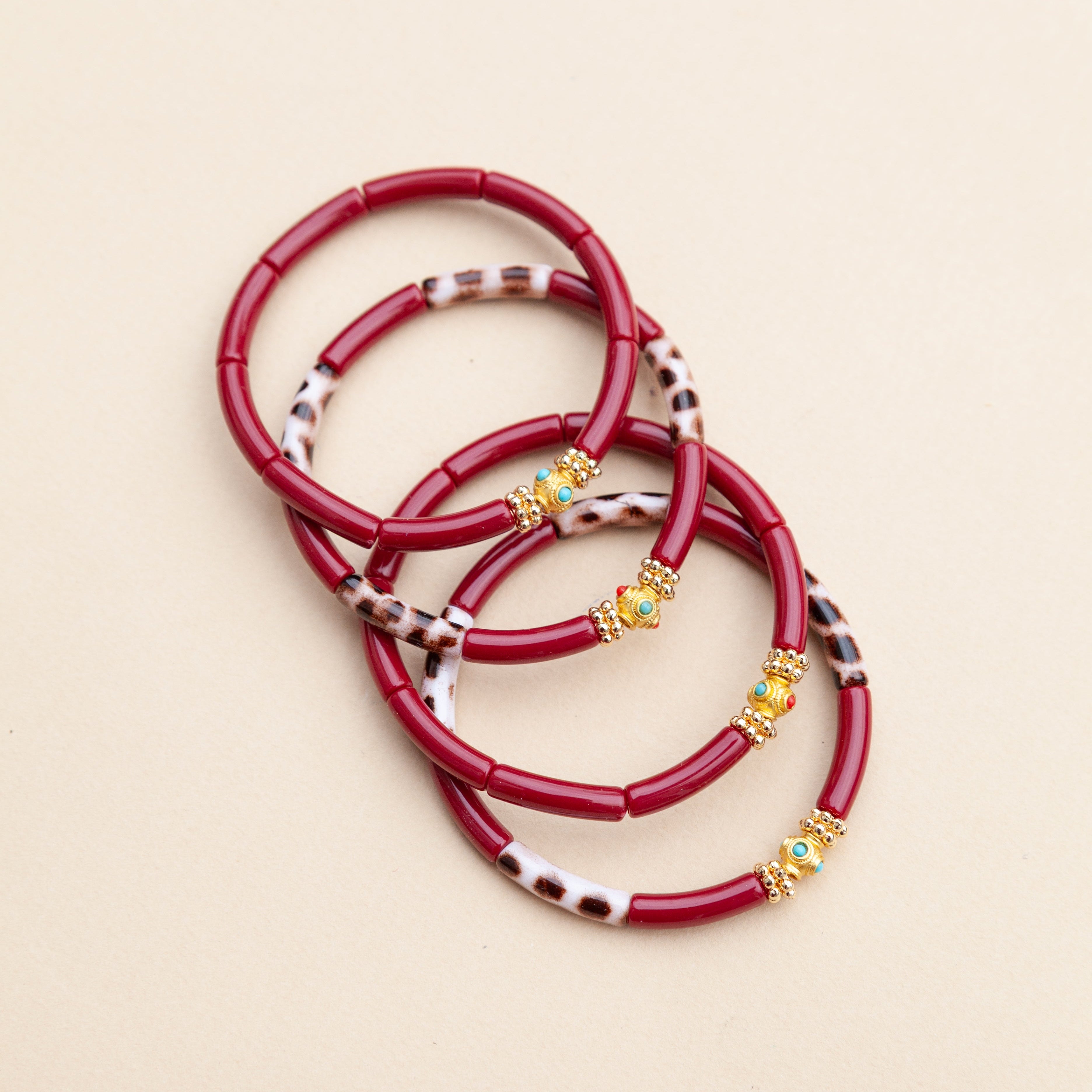 Bracelets Mini Léo - Mix Bordeaux