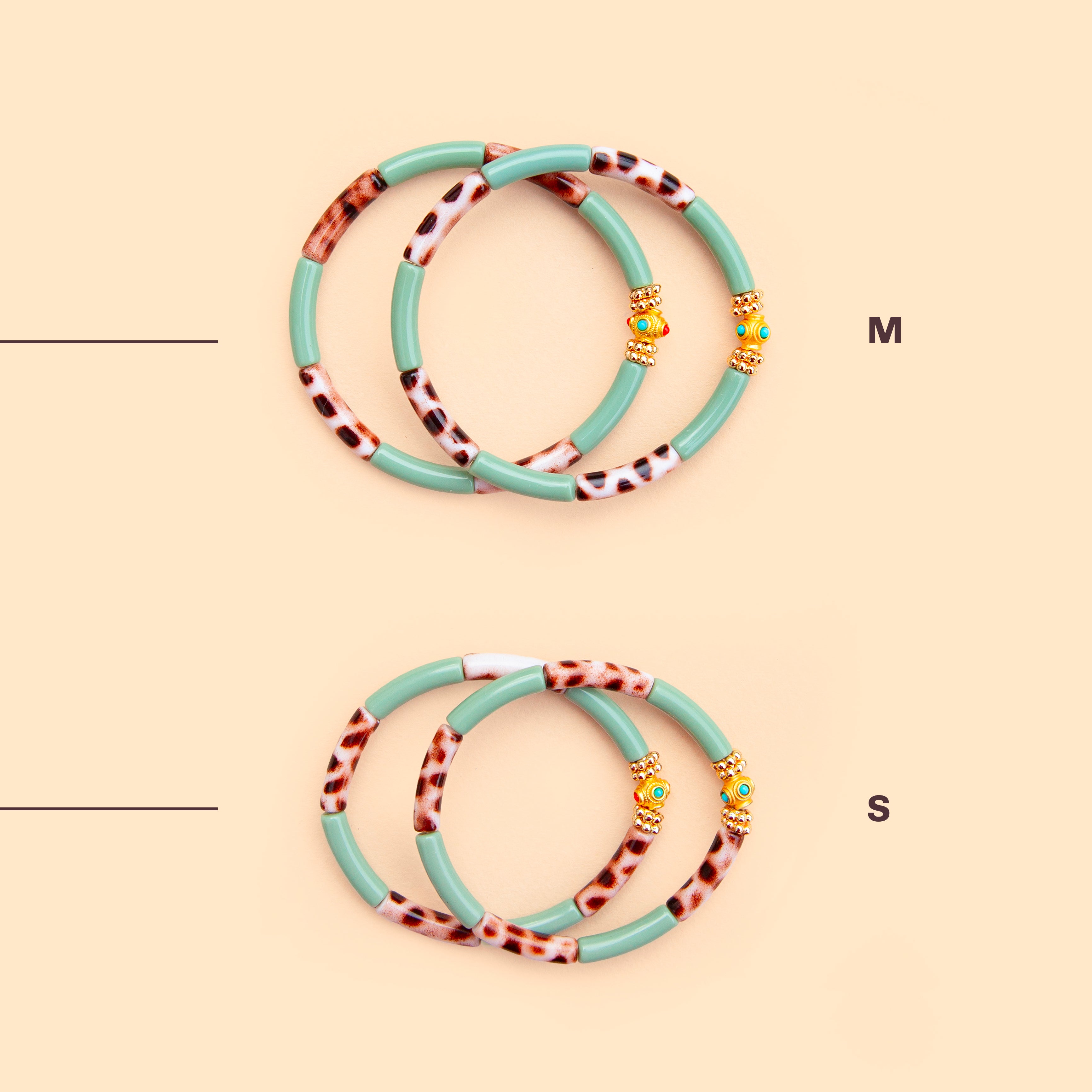 Bracelets Mini Léo - Mix Pistache